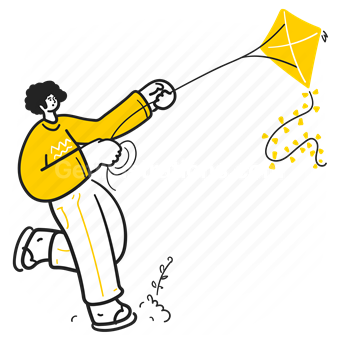 kite, flying a kite, activity, hobbies, outdoors